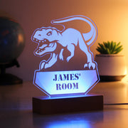 Personalised Dinosaur Wooden Based LED Light - Free Delivery