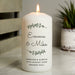 Personalised Botanical Wedding Pillar Candle