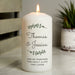 Personalised Botanical Wedding Pillar Candle