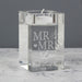 Personalised Mr & Mrs Wedding Glass Tea Light Candle Holder