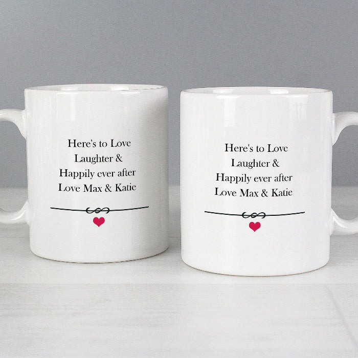 Personalised Mr And Mrs Wedding Mug Set