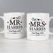 Personalised Mr And Mrs Wedding Mug Set
