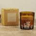 Engraved Highland Cow Amber Glass Candle - Home decor