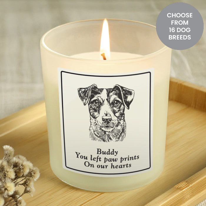 Personalised Dog Memorial Illustration Candle Jar