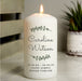Personalised Botanical Memorial Pillar Candle