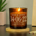 Personalised 3rd Anniversary Amber Glass Candle