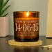 Personalised 9th Anniversary Amber Glass Candle