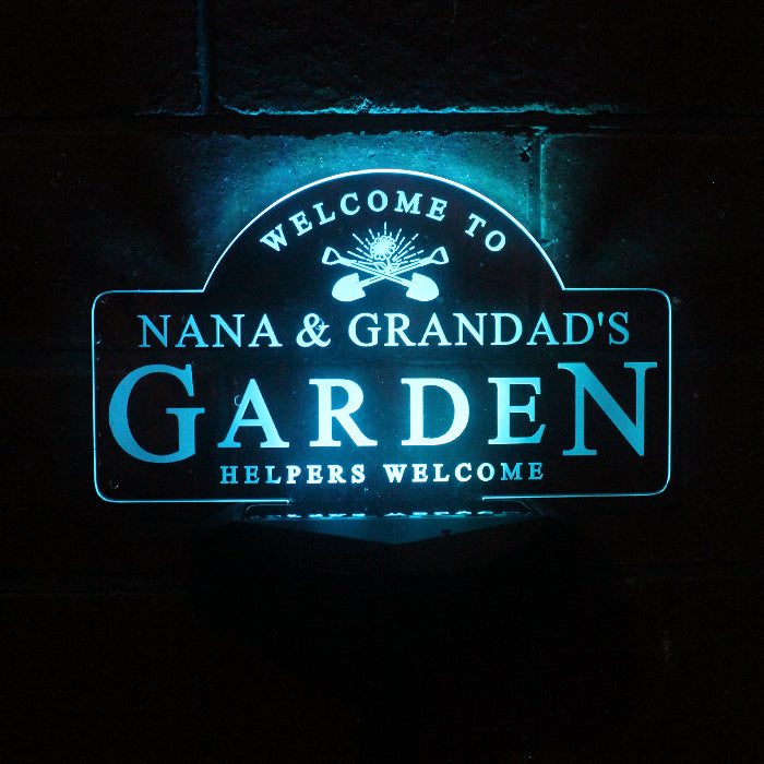 Personalised Welcome To Garden Sign Outdoor Solar LED Light