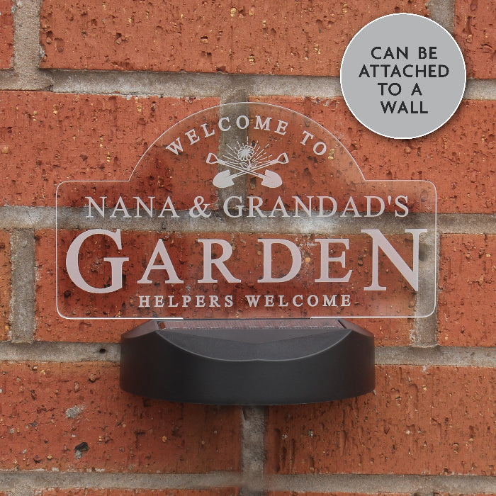 Personalised Welcome To Garden Sign Outdoor Solar LED Light