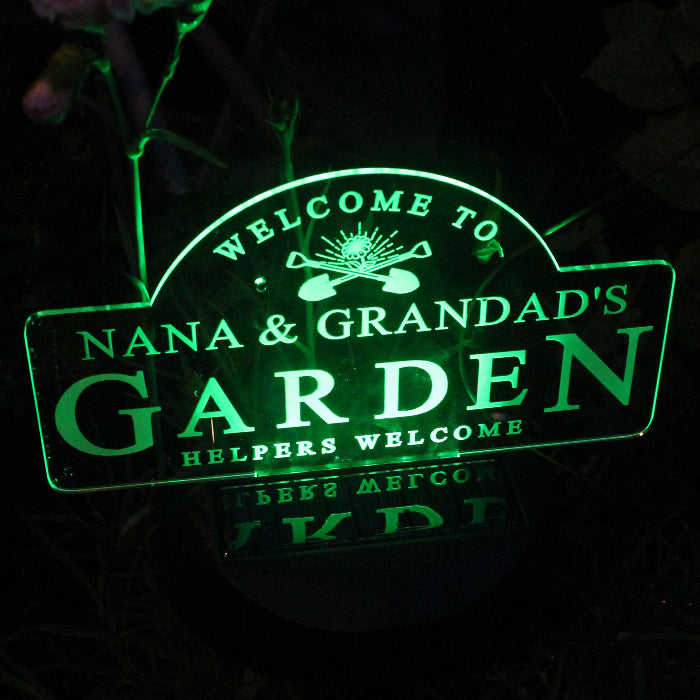 Personalised Welcome To Garden Sign Outdoor Solar LED Light