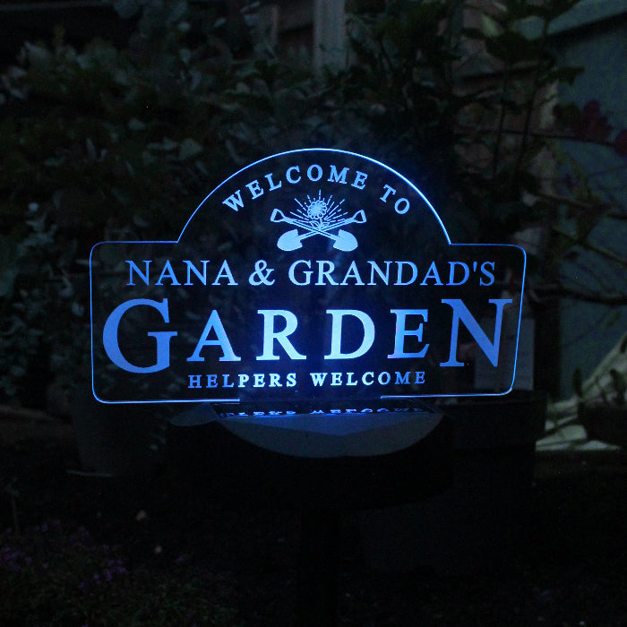 Personalised Welcome To Garden Sign Outdoor Solar LED Light