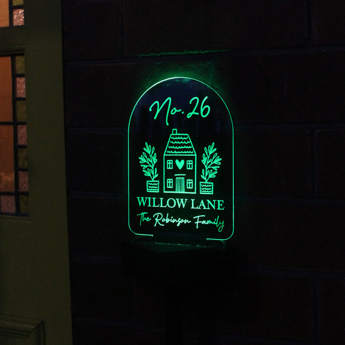 Personalised Home Outdoor Solar LED Light