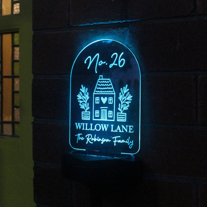 Personalised Home Outdoor Solar LED Light