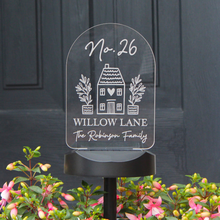 Personalised Home Outdoor Solar LED Light