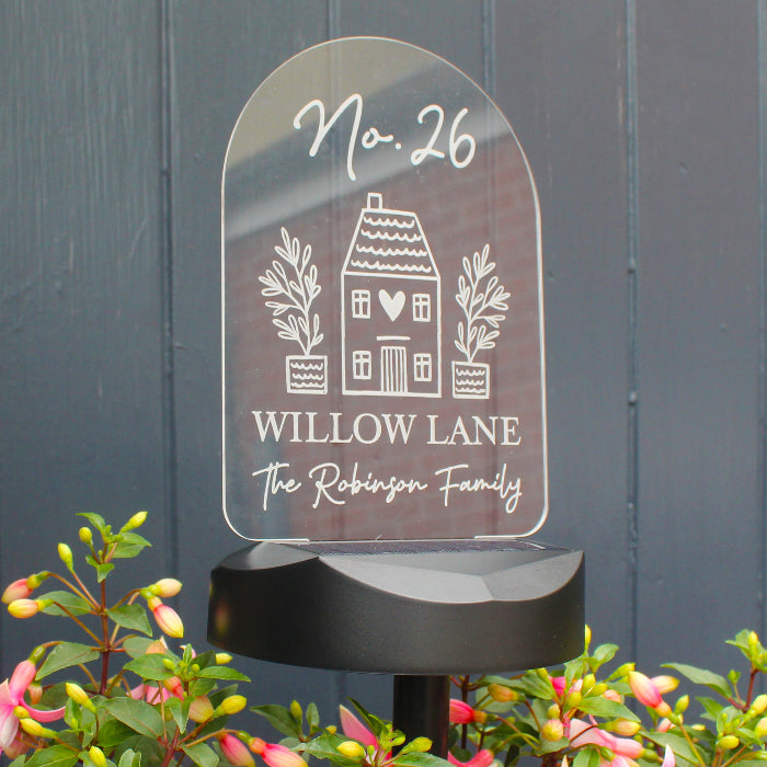 Personalised Home Outdoor Solar LED Light