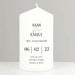 Personalised 3rd Anniversary Pillar Candle
