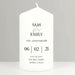 Personalised 4th Anniversary Pillar Candle