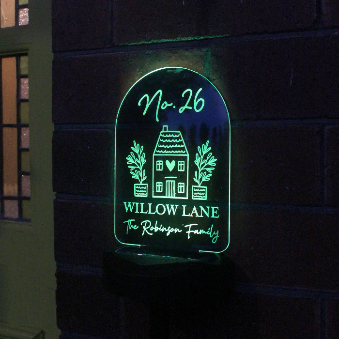 Personalised Home Outdoor Solar LED Light