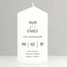 Personalised 6th Anniversary Pillar Candle