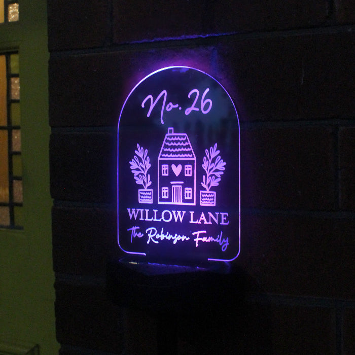 Personalised Home Outdoor Solar LED Light