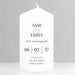 Personalised 8th Anniversary Pillar Candle