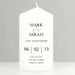 Personalised 12th Anniversary Pillar Candle