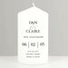 Personalised 20th Anniversary Pillar Candle