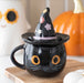 Groovy Witch Black Cat Lidded Mug - Gothic Homeware