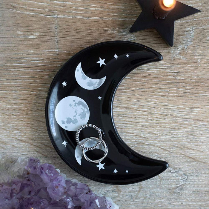 Gothic Homeware Crescent Moon Trinket Dish