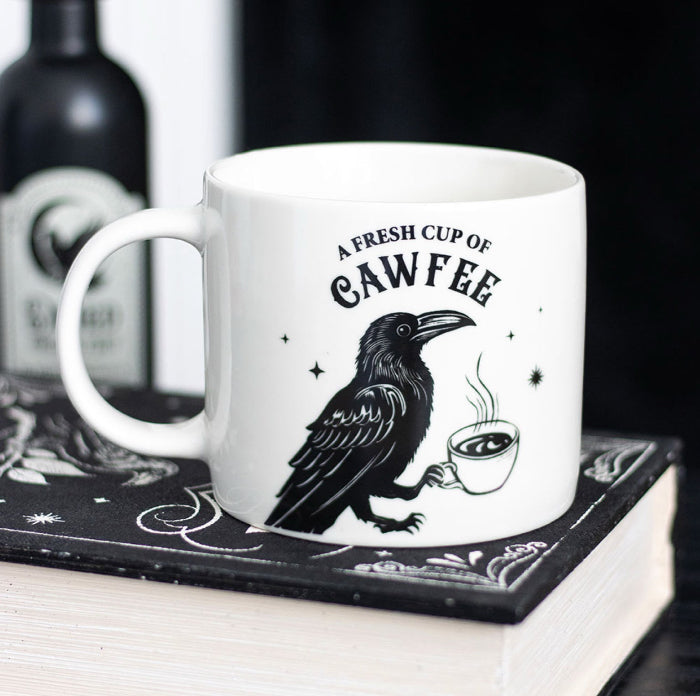 Gothic Homeware Fresh Cup of Cawfee Raven Mug