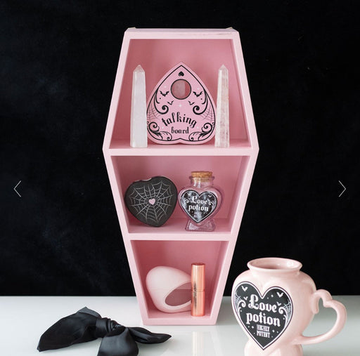 Gothic Homeware Pink Coffin Shaped Shelf