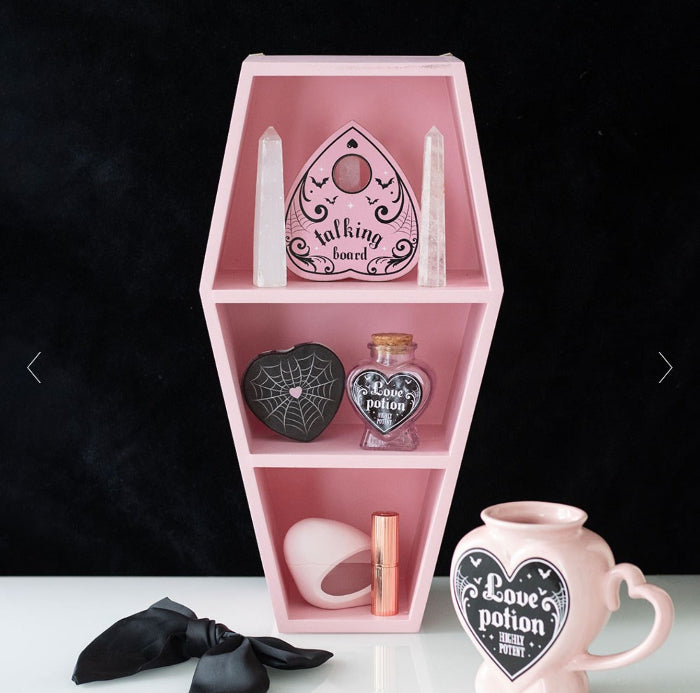 Gothic Homeware Pink Coffin Shaped Shelf