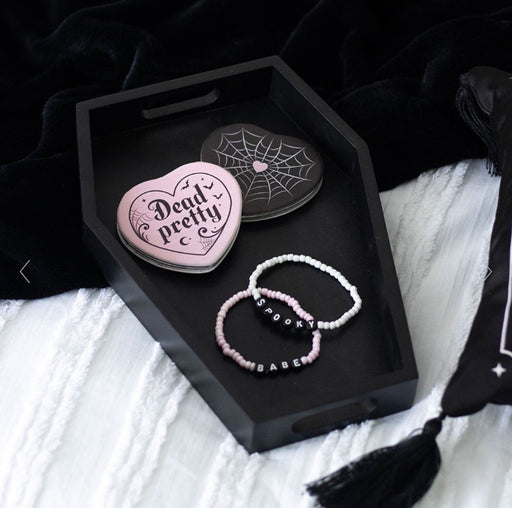 Gothic Homeware Plain Black Coffin Shaped Trinket Tray