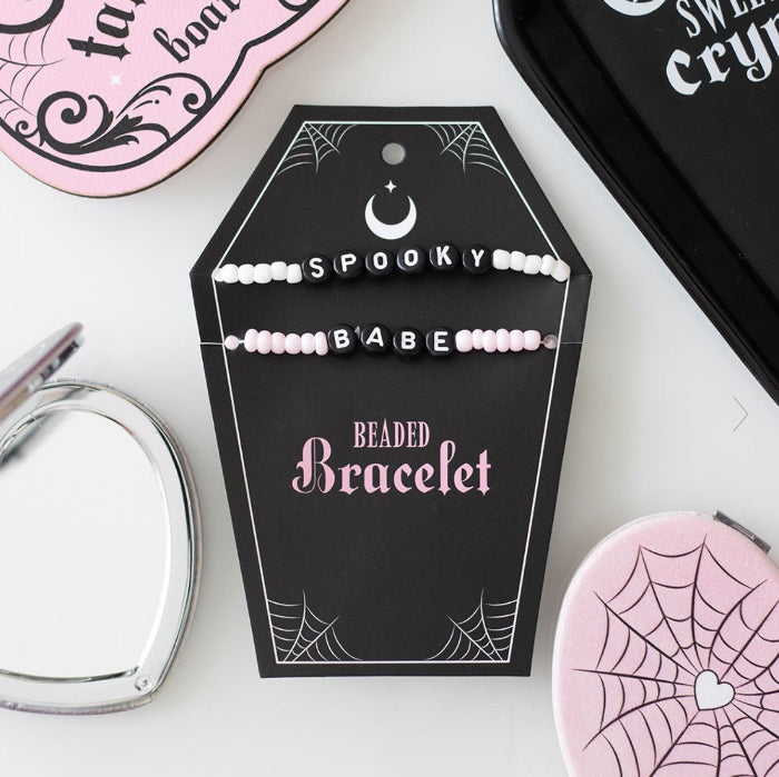 Gothic Spooky Babe Beaded Bracelet Set