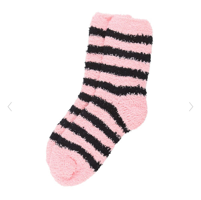 Women’s Gothic Pink and Black Striped Socks in Coffin Gift Box
