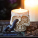 Gothic Homeware Skull Tealight Holder with Snake