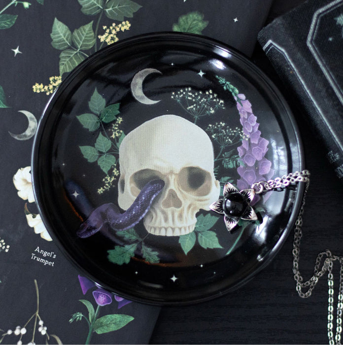 Gothic Homeware Venom & Vines Skull Trinket Dish