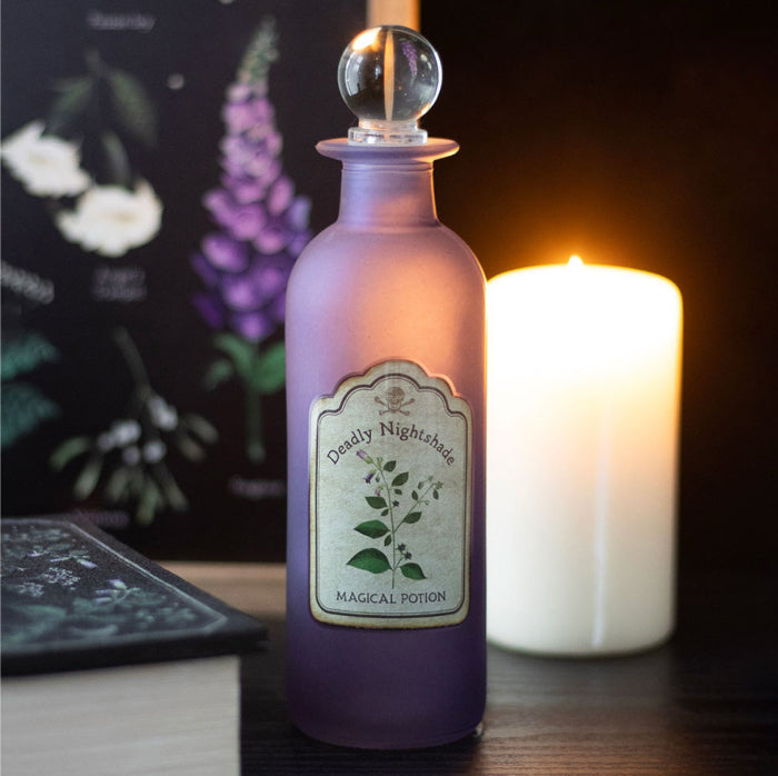 Gothic Homeware Deadly Nightshade Decorative Glass Potion Bottle