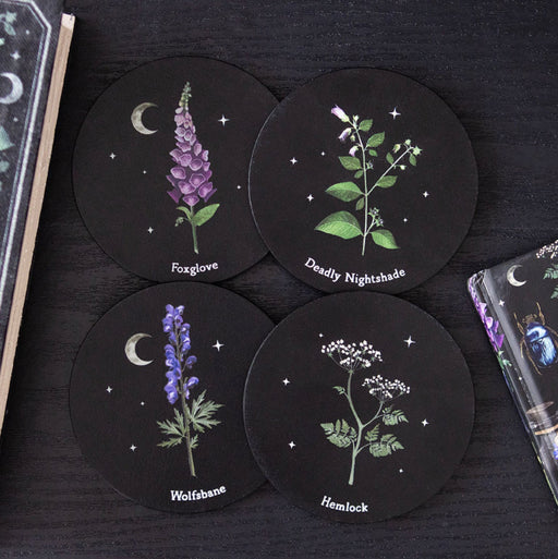 Gothic Homeware Poisonous Plants Coaster Set