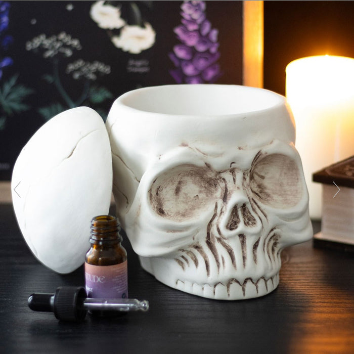 Gothic Homeware Weathered Skull Oil Burner & Wax Melt Warmer