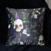 Gothic Homeware 35cm Square Venom & Vines Skull Print Cushion