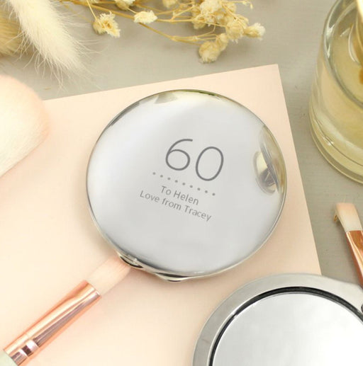 Personalised 60th Birthday Round Compact Mirror