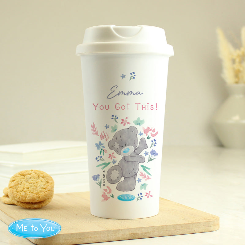 Personalised Me To You Floral Insulated Reusable Eco Travel Mug