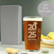 Engraved Class of Graduation Pint Glass & Gift Box