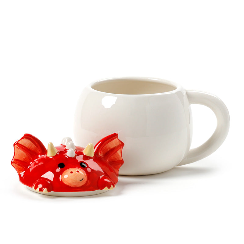 Welsh Dragon Peeping Lid Ceramic Lidded Mug