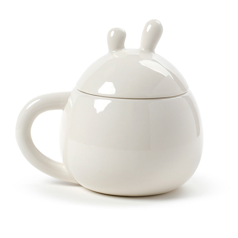 Bunny Rabbit Peeping Lid Ceramic Lidded Mug
