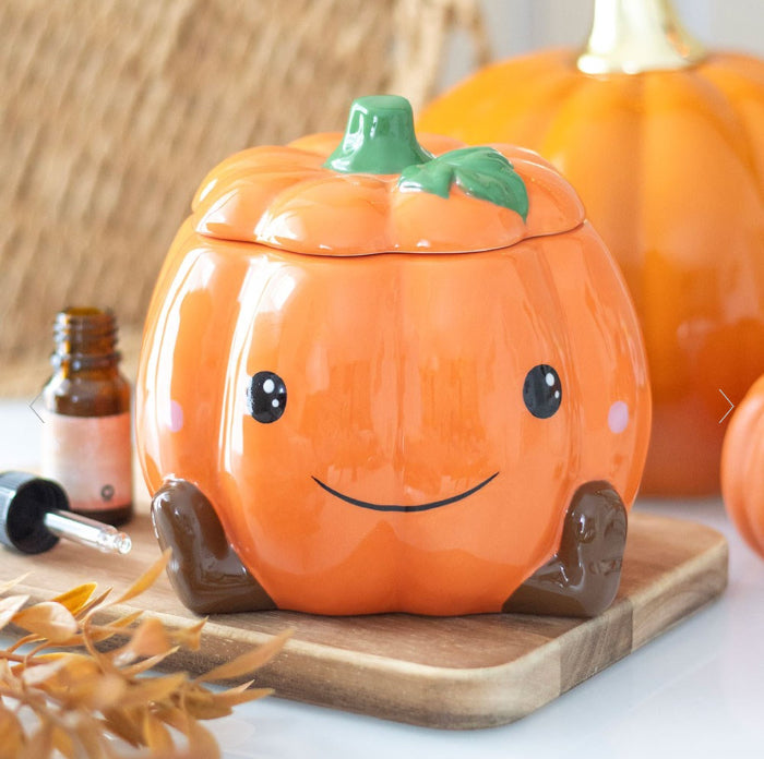 Halloween Autumn Decor Smiling Pumpkin Oil Burner & Wax Melt Warmer