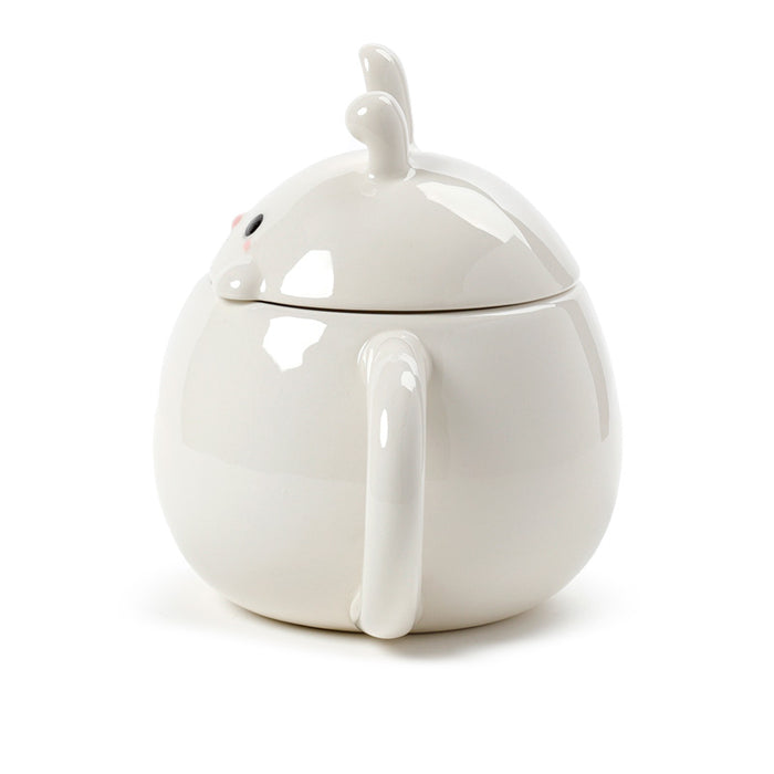 Bunny Rabbit Peeping Lid Ceramic Lidded Mug