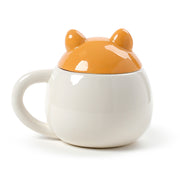 Shiba Inu Dog Peeping Lid Ceramic Lidded Mug