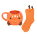 Halloween Autumn Cute Smiling Pumpkin Mug and Socks Set